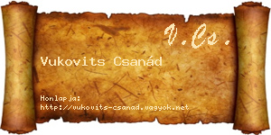Vukovits Csanád névjegykártya